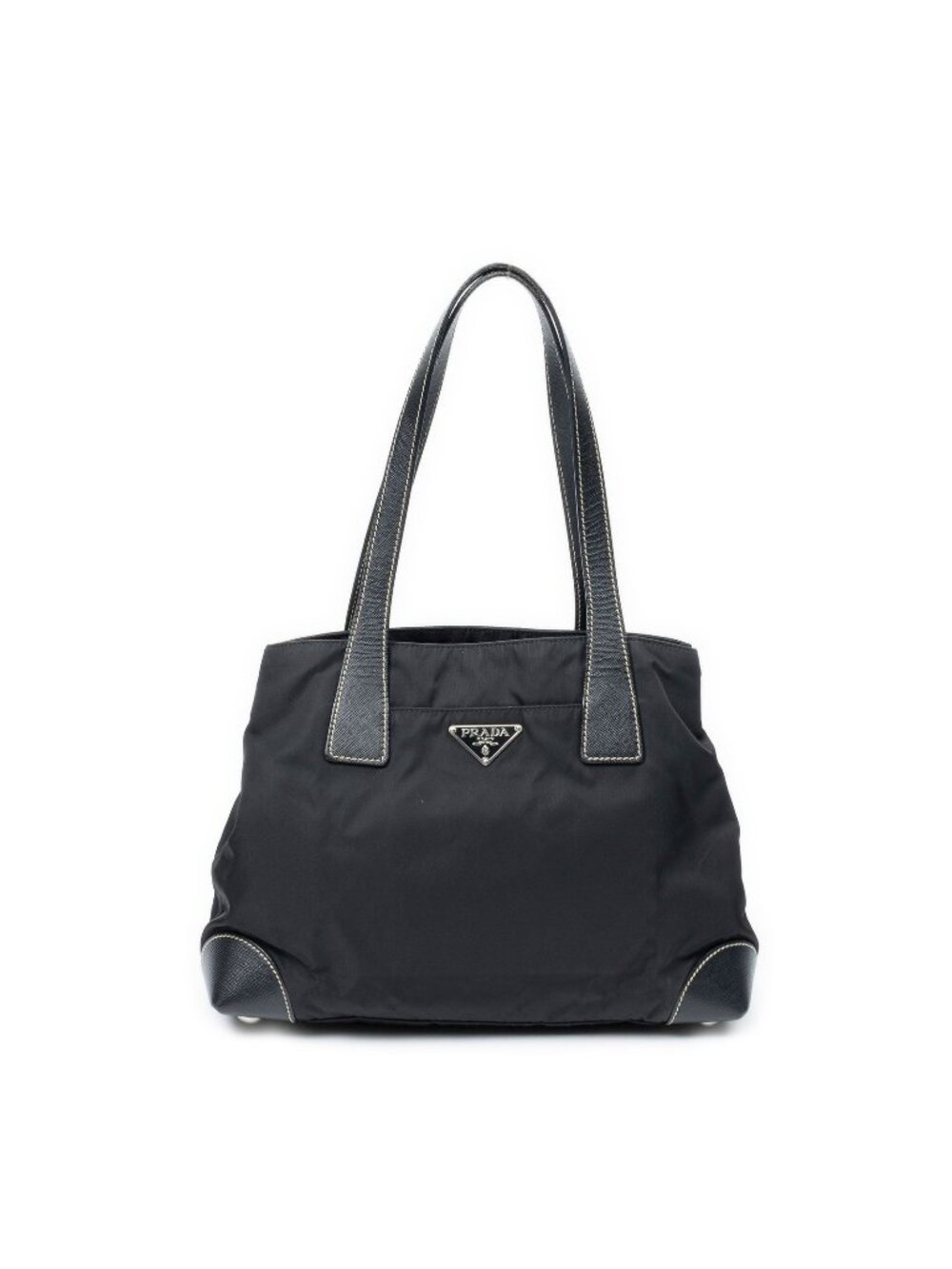 Prada Small Pop Tote Black Nylon Canvas